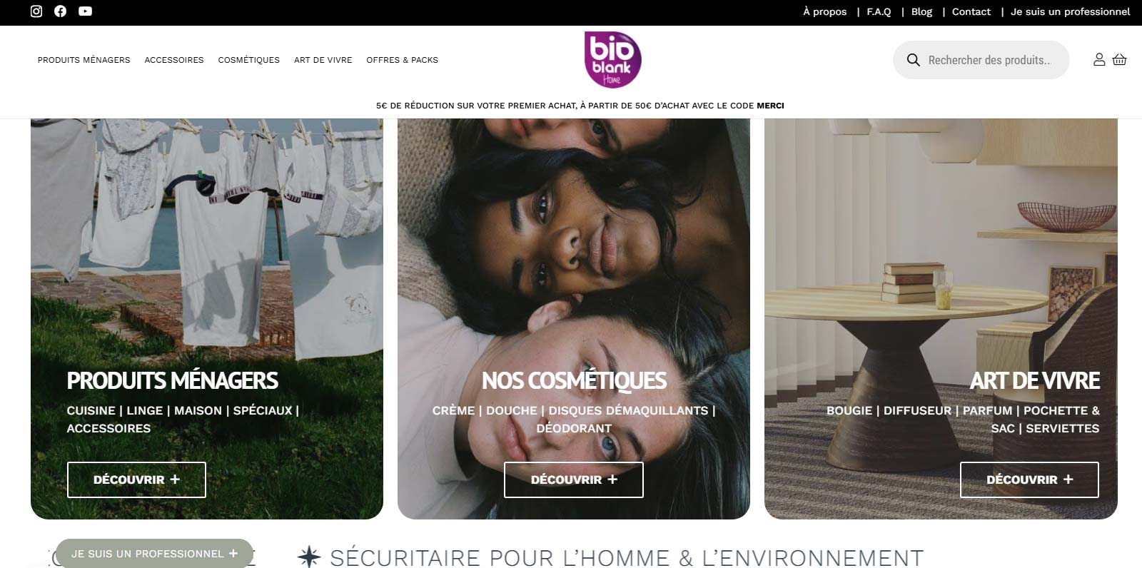 Création site e-commerce produits écoresponsables