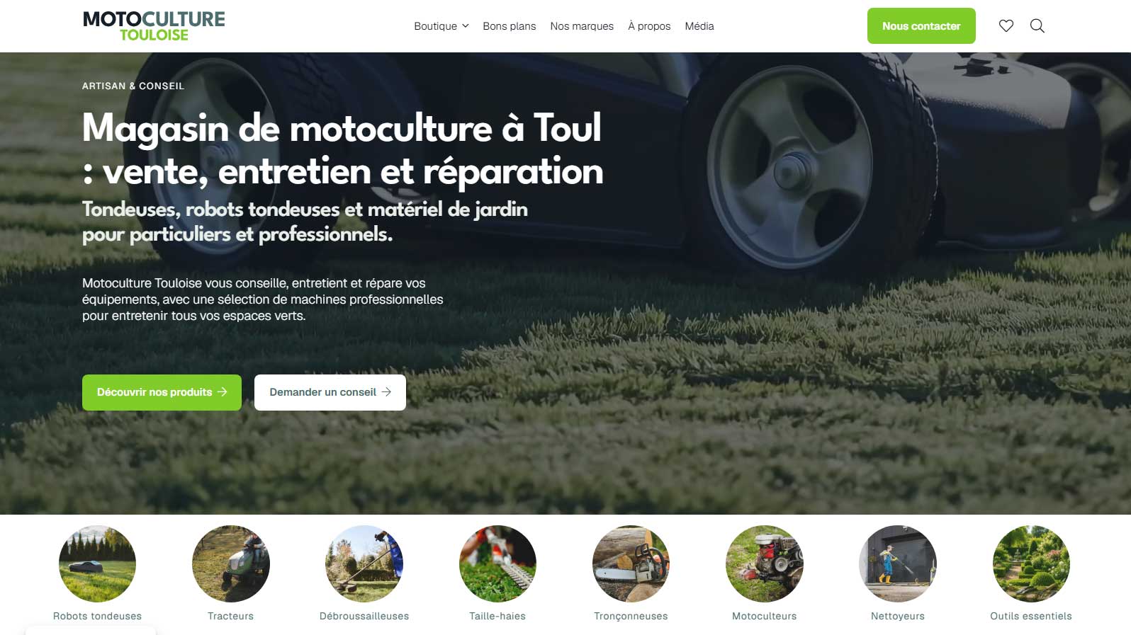 création site marchand motoculture